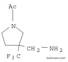 Molecular Structure of 1245645-31-1 (Ethanone, 1-[3-(aminomethyl)-3-(trifluoromethyl)-1-pyrrolidinyl]-)